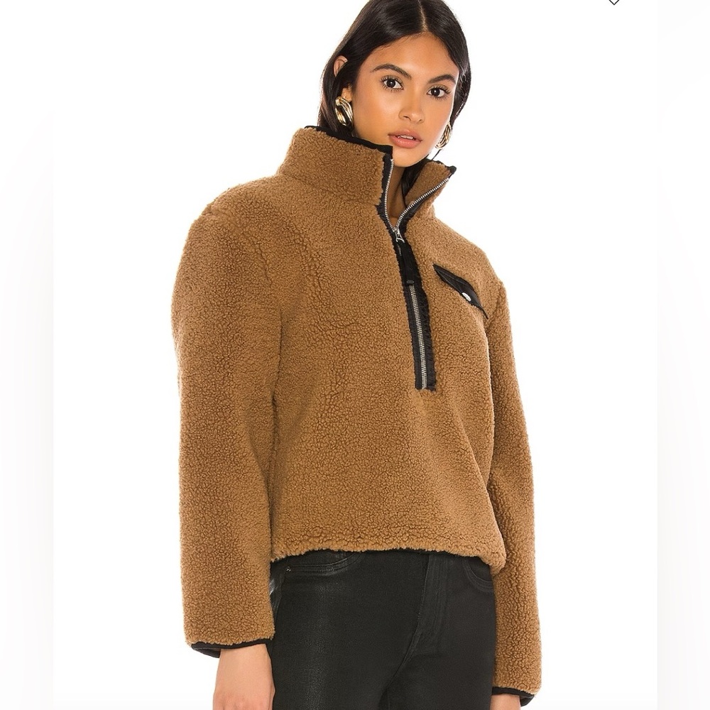 Pistola Zoey pullover XS women's sherpa fleece cream combo thick animal print - Picture 5 of 15